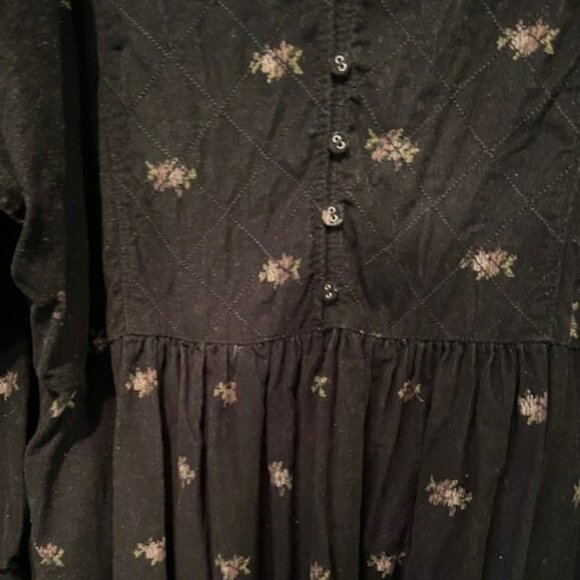 Corduroy Quilted-Bib Mini Dress in Blurred Ikat - Picture 9 of 16